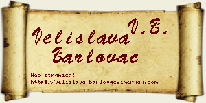 Velislava Barlovac vizit kartica
